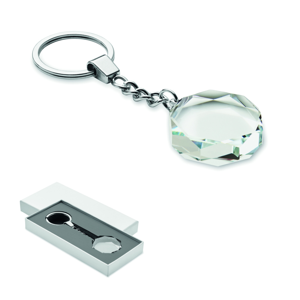 Logotrade promotional item picture of: Glass round award key ring